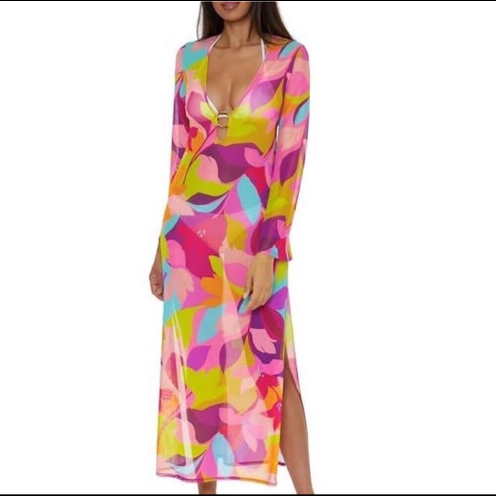 Trina Turk Mesh Maxi Cover-Up Dress